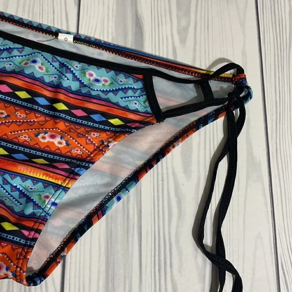 Aztec Style Print Bikini Swimwear Size Small